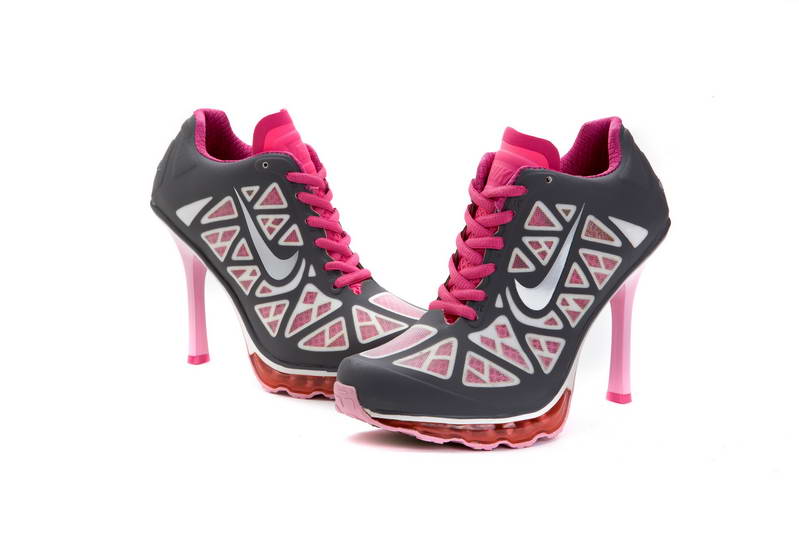 Nike Air femmes d amortissement talons bottes gris rose (3)